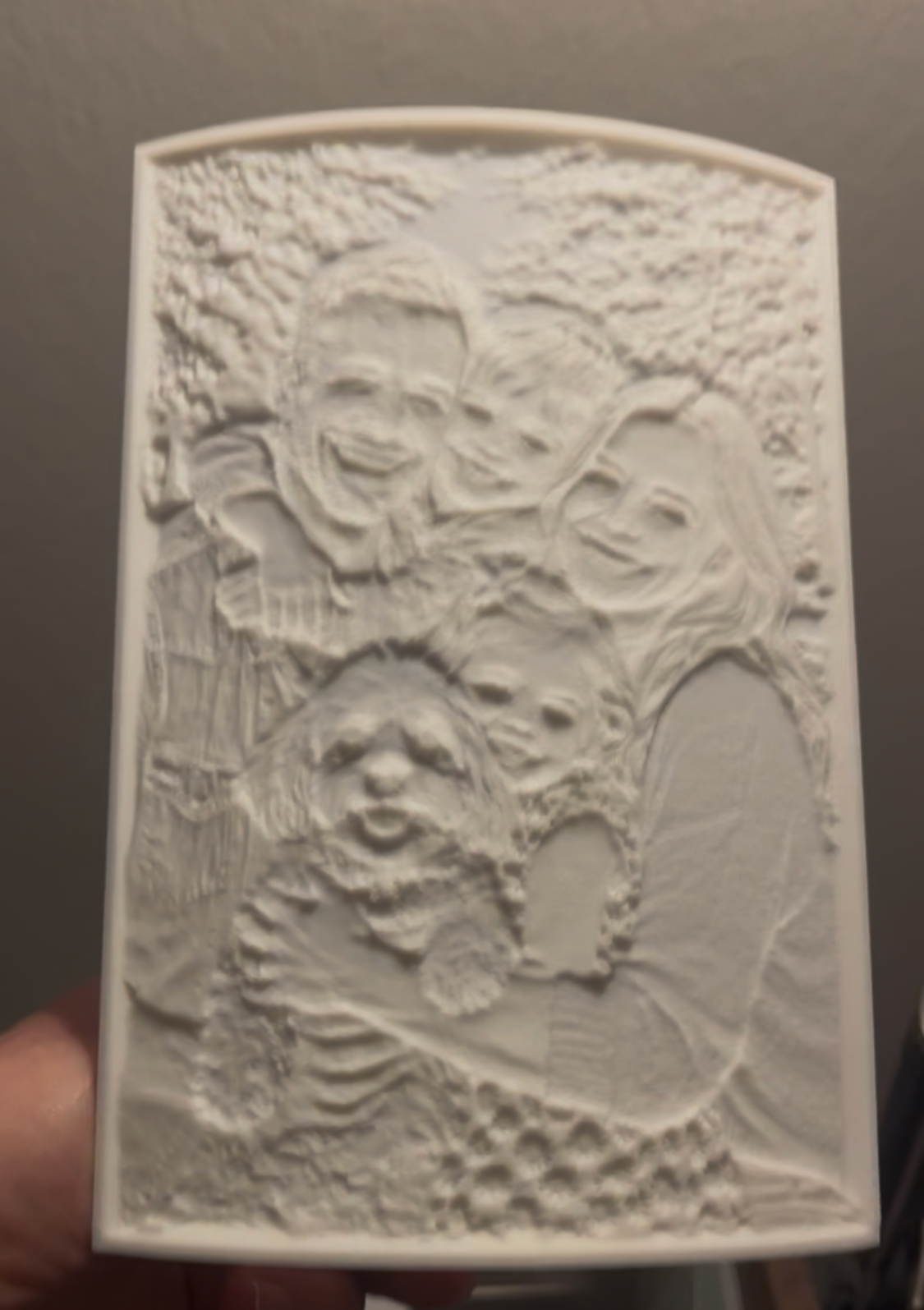 Foto 3D-lamp van dichtbij, detail van de lithophane